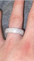 Ring Gr. 11 / 65mm mit VVS-Steinen, Silber/weissgold