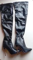 Overknee Stiefel Schwarz Gr. 36 mit Gold