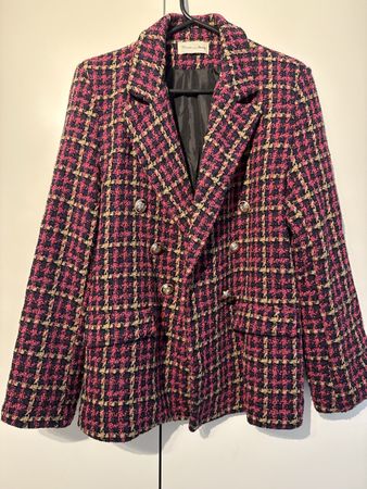 Blazer Damen Karomuster Pink Grösse M Made in Italy