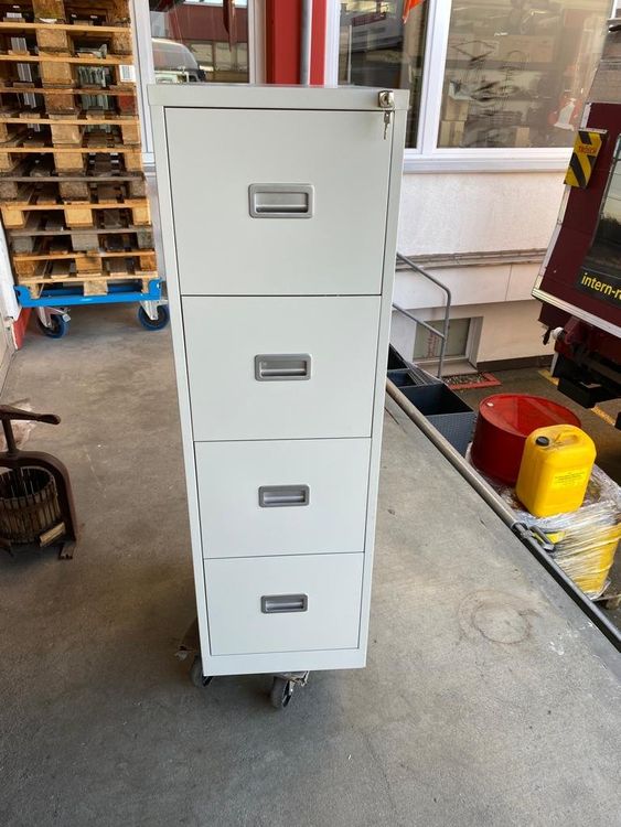 HOMSTEEL Rollcontainer Mit Schloss - 4 Schubladen Aktenschrank Mobil Für Büro & Homeoffice