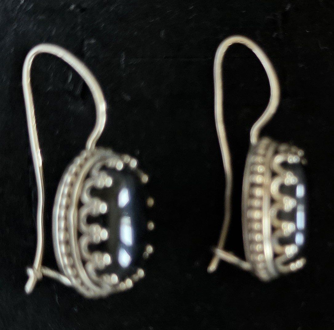 Boucles d'oreille: Wunderschönen Ohrringe Silber  Onyx-Stein oval – D'occasion à Basel par sci_67ms 5