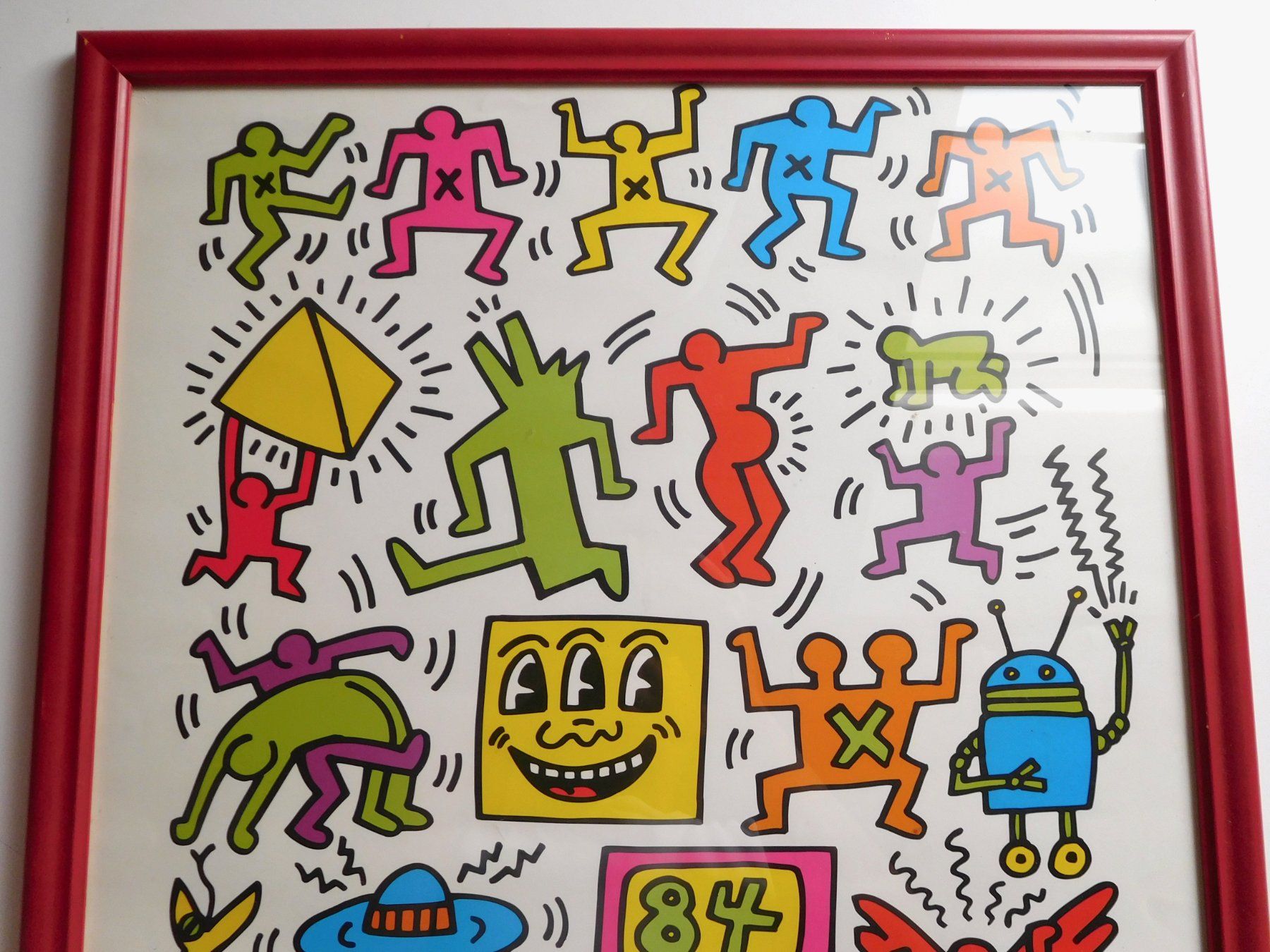 Grafiken & Lithographien: Keith HARING 1984 Kunstdruck gerahmt Graffiti Pop Art Offset – Gebraucht aus Zürich von  1