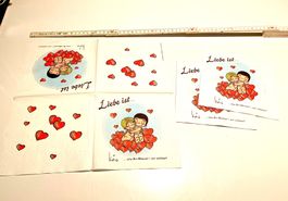Servietten Liebe ist...., Vintage, Neu