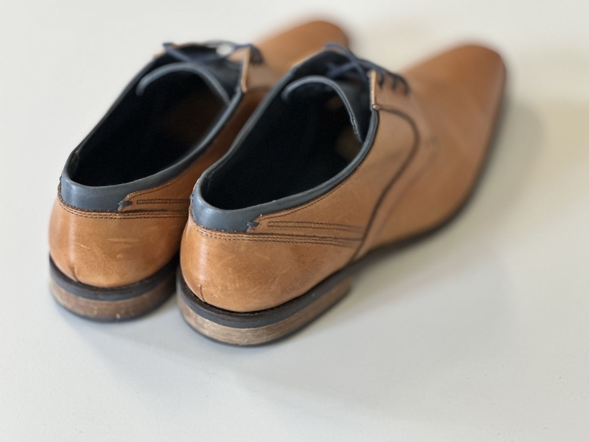 Chaussures hommes: Herren Schuhe Leder cognac Grösse 42  – D'occasion à Lostorf par Rebuli 2