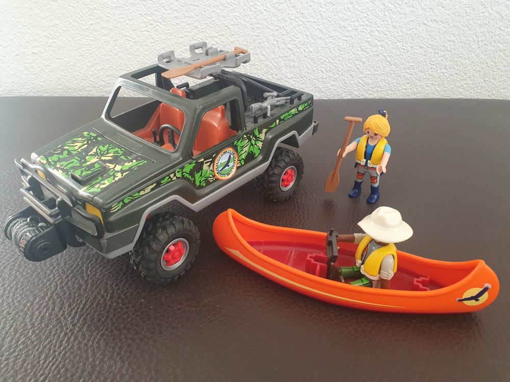 Lot Playmobil Rallye - Accident, Hélico, Jeep 4x4, Motos, Quad (réf 4222,6889)