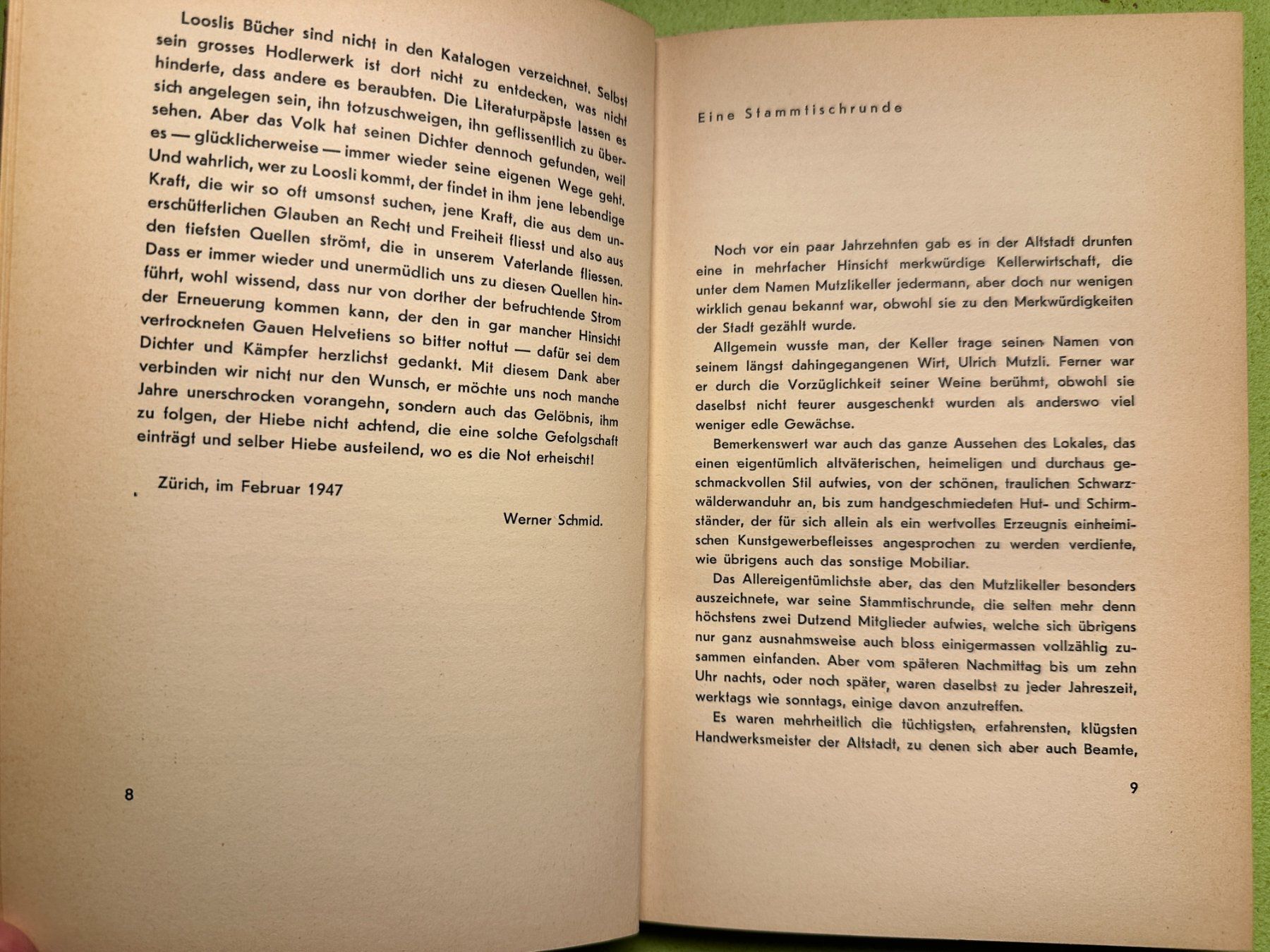Libri: C. A. Loosli: Der Mutzlikeller. 1947 – Usato da Zürich venduto da allp 4