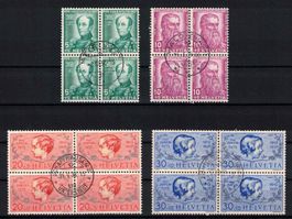 Pro Juventute 1937 Serie im 4er-Block ʘ