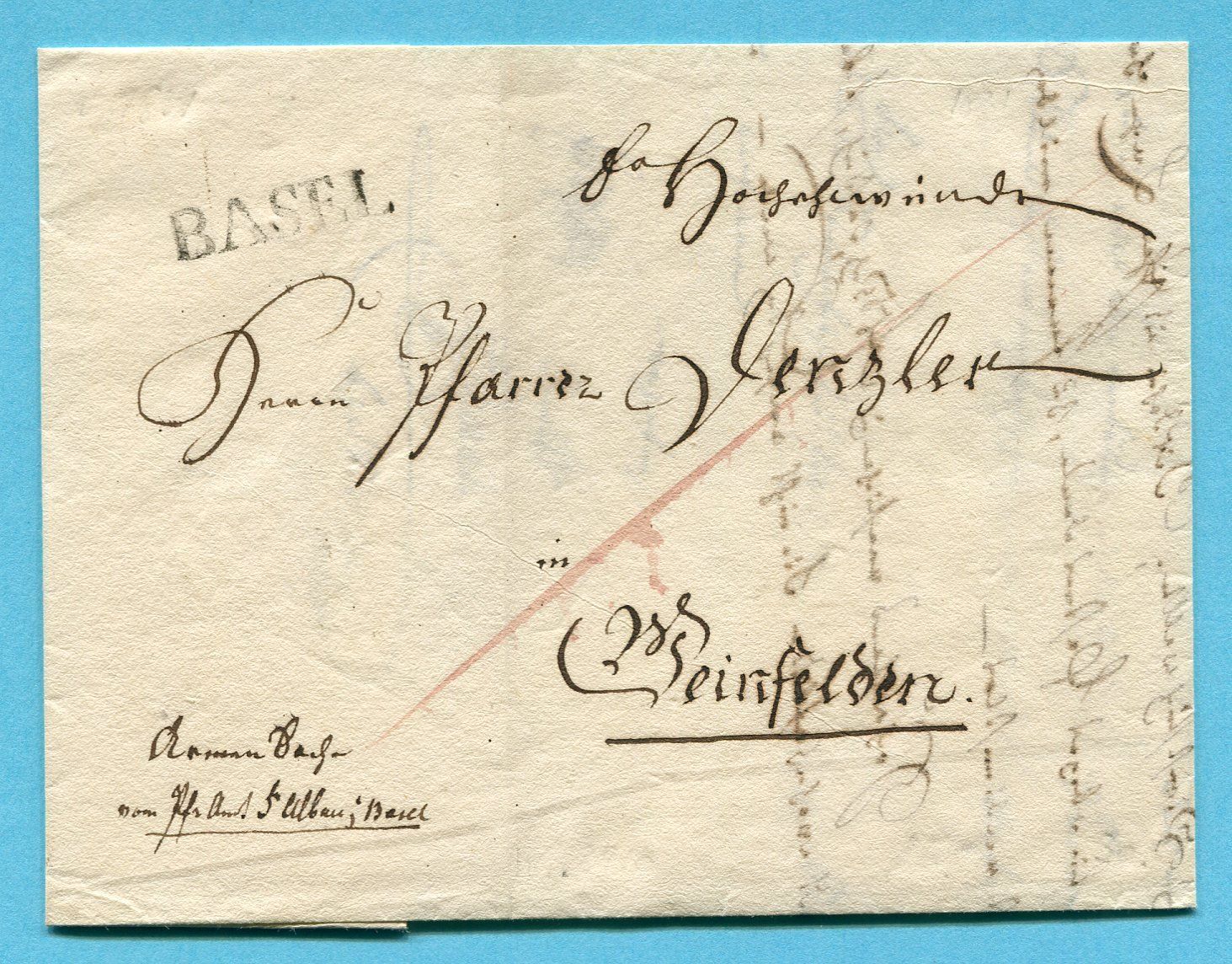 Alle Briefmarken: Faltbrief von Basel nach Weinfelden 1831 – Gebraucht aus Opfikon von Prophila