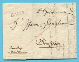 Faltbrief von Basel nach Weinfelden 1831
