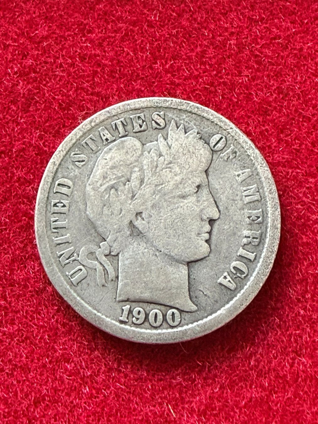 Alle Münzen: One Dime 1900 USA Barber - Silber 900/1000 – Gebraucht aus Gams von Rhi-Taler