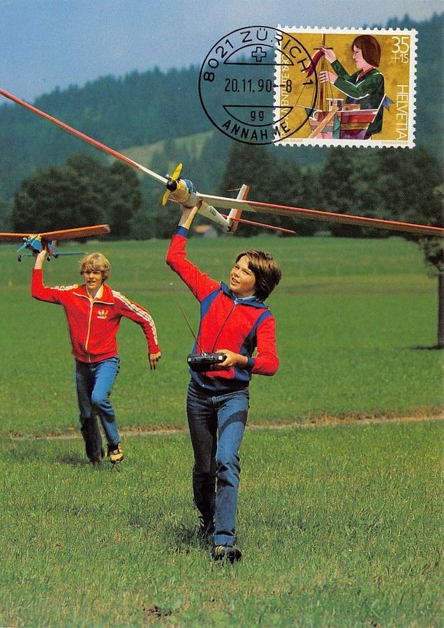 Ansichtskarten: Maximumkarte Modellfliegen Pro Juventute 1990 – Gebraucht aus Frauenfeld von POML