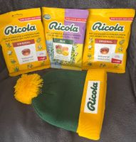 Ricola Mütze 3x 125 gr. Original Kräuter und MIX Bonbons