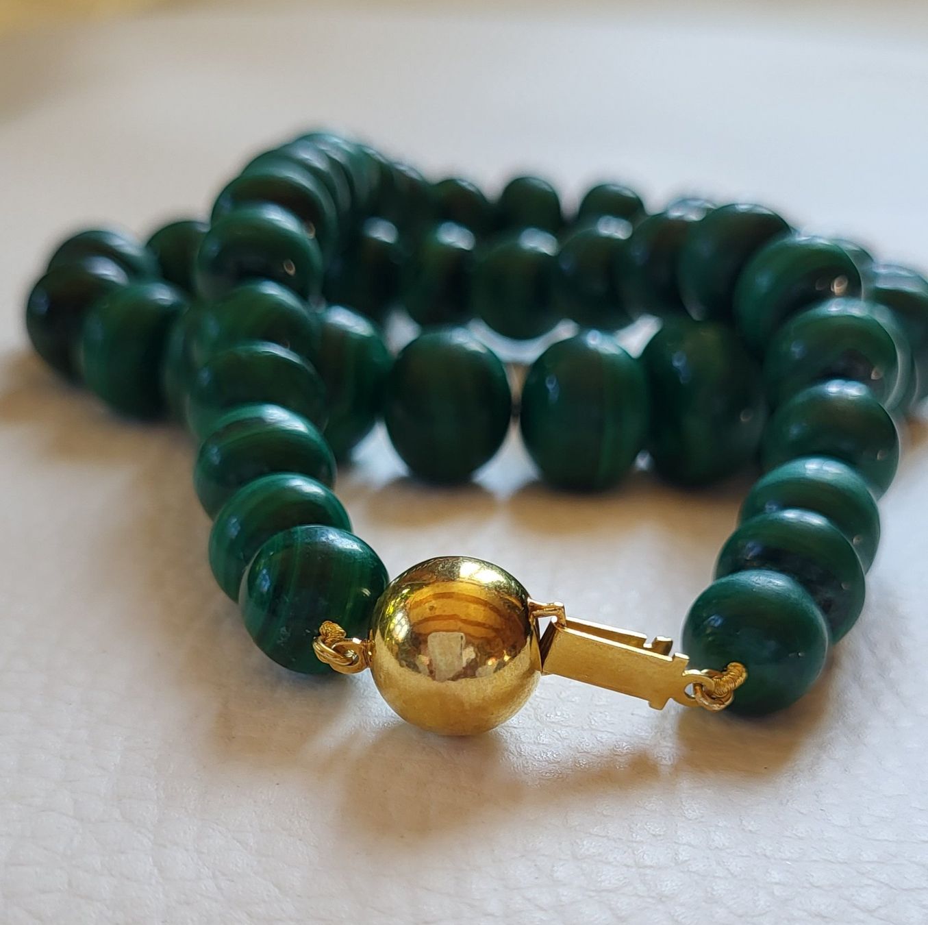 Catenine: Gold 750 Massiv Malachit Collier 18 Karat – Usato da Wald ZH venduto da Dasilver 5