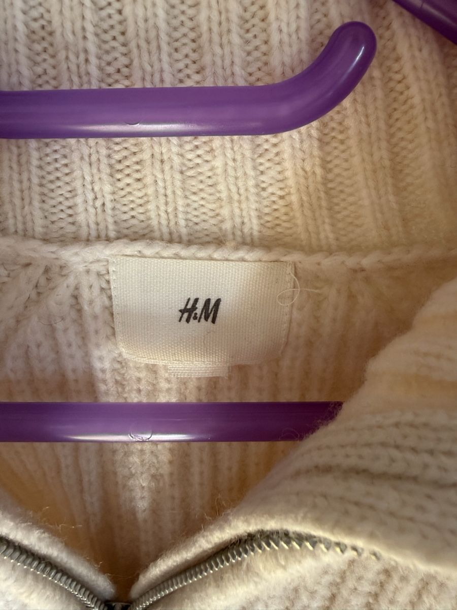 H&M Pullover & Sweatshirts: H&M Strickpullover mit Reissverschluss, weiss, Grösse M – Neu (gemäss Beschreibung) aus Boll von naj_8w6f 1