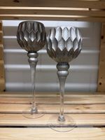 2 elegante Deko-Kerzenhalter / Windlichter - Habdveredelt