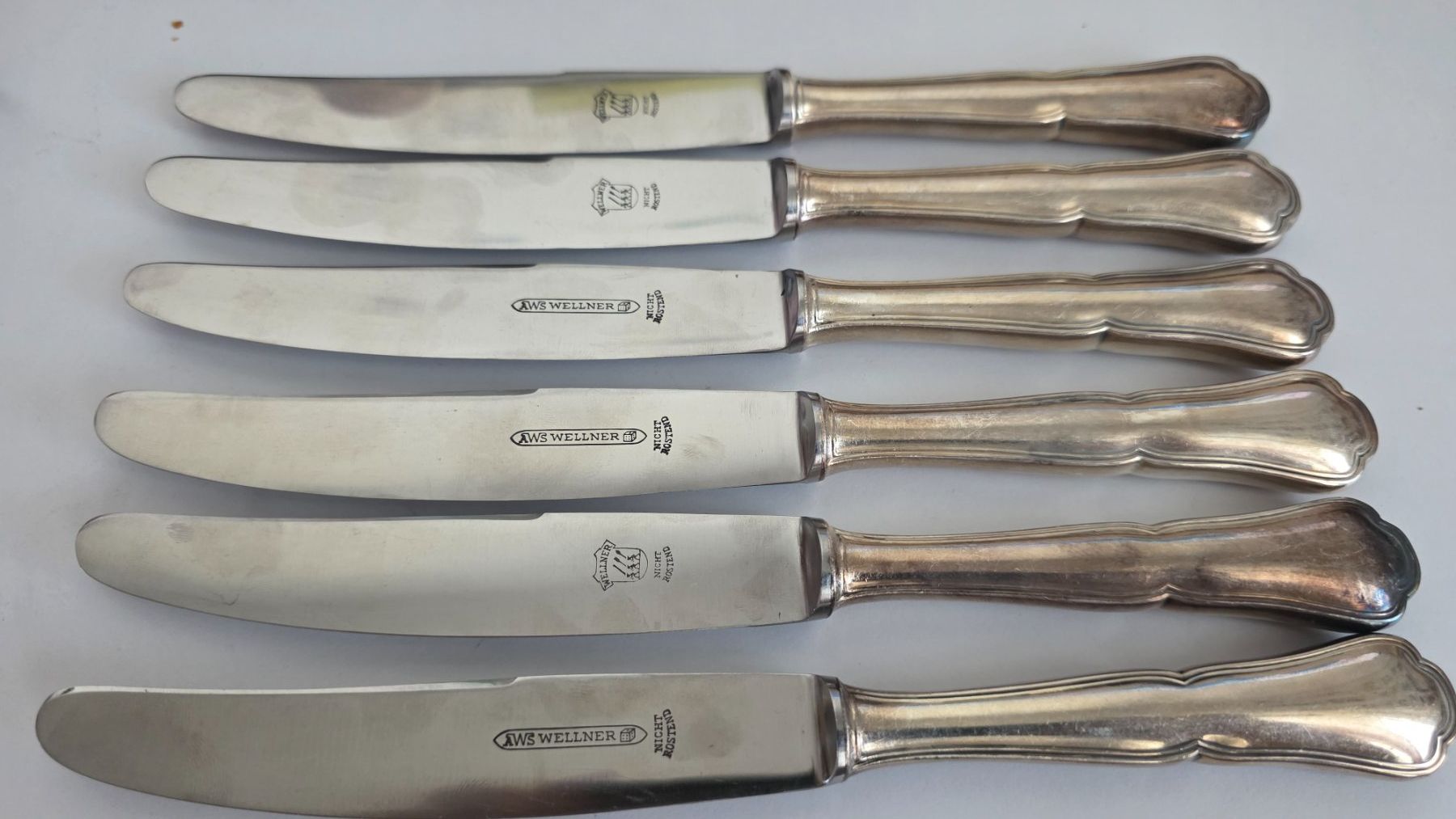 Posate: 6 Wellner Messer versilbert – Usato da Wittenbach venduto da rose_rosi