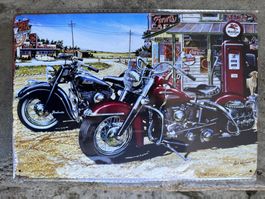Motor Harley Davidson Indian mobilgas tankstelle classic