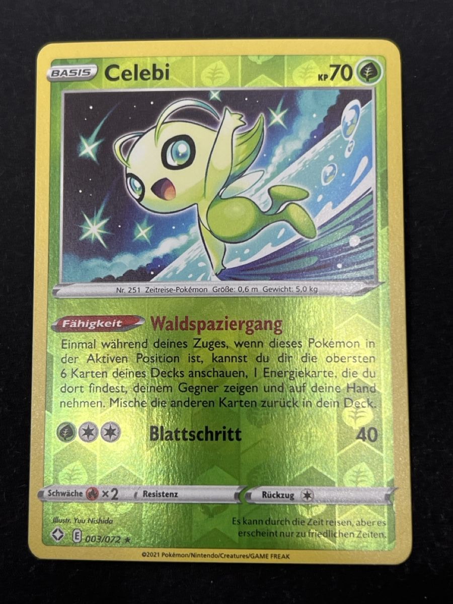 Pokémon Sammelbilder & Trading cards: Celebi 003/072 Pokemon Karte DE🇩🇪 Reverse Holo – Gebraucht aus Diegten von 5shop7