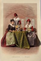 Chromolitho, Trachten, Albulatal, Bergell