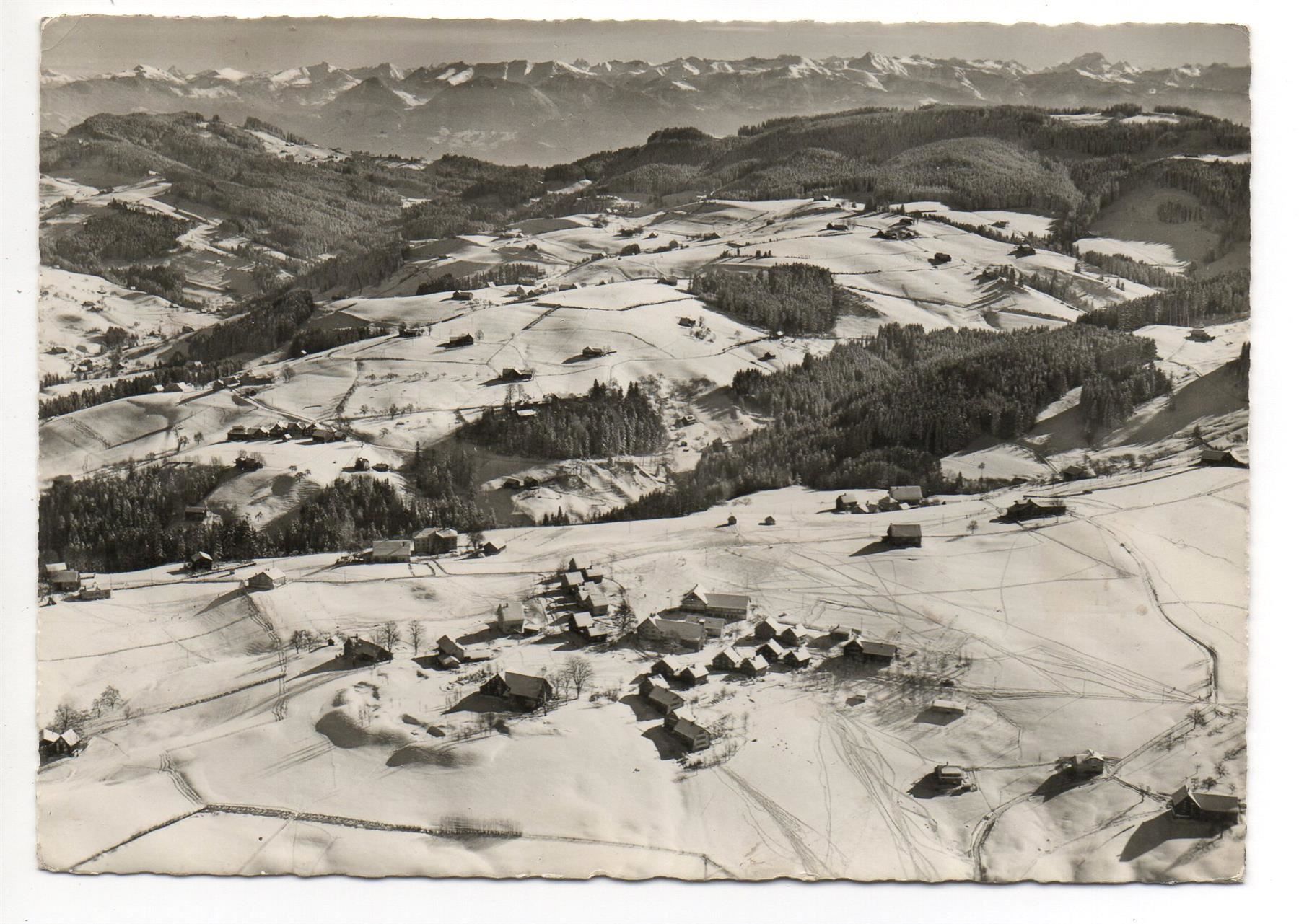 Cartoline postali: TROGEN Flugaufnahme im Winter – Usato da Jona venduto da philajona