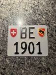 Insegne: Motorrad Kontrollschild BE1901 BE Nummer hinterlegt in Bern – Usato da Bleiken venduto da aladin59