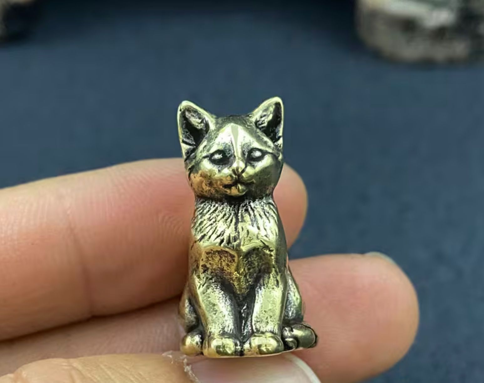 Figuren: Sitzende Katze aus massivem Messing – Miniaturfigur – Neu (gemäss Beschreibung) aus Langenthal von Seelenfreunde 6