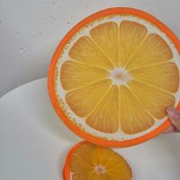 Fächer faltbar Orangen-Design / Tragbarer Handfächer
