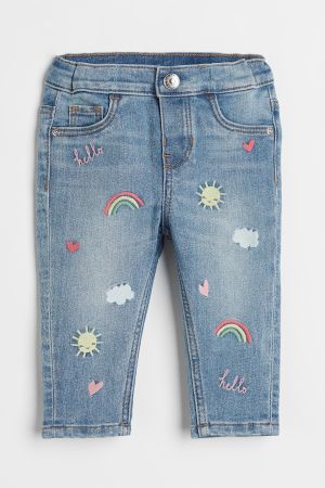 H&M 💕 jeans à motifs brodés colorés 🌈 NEW! 86