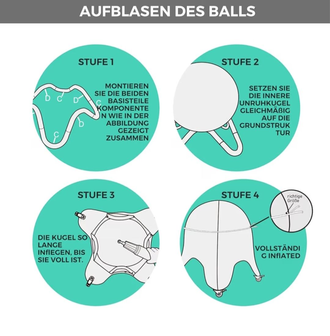 Sedie: Sitzball mit Rollen (ergonomisch) – Nuovo (secondo la descrizione) da Winterthur venduto da jessy.j3012 4
