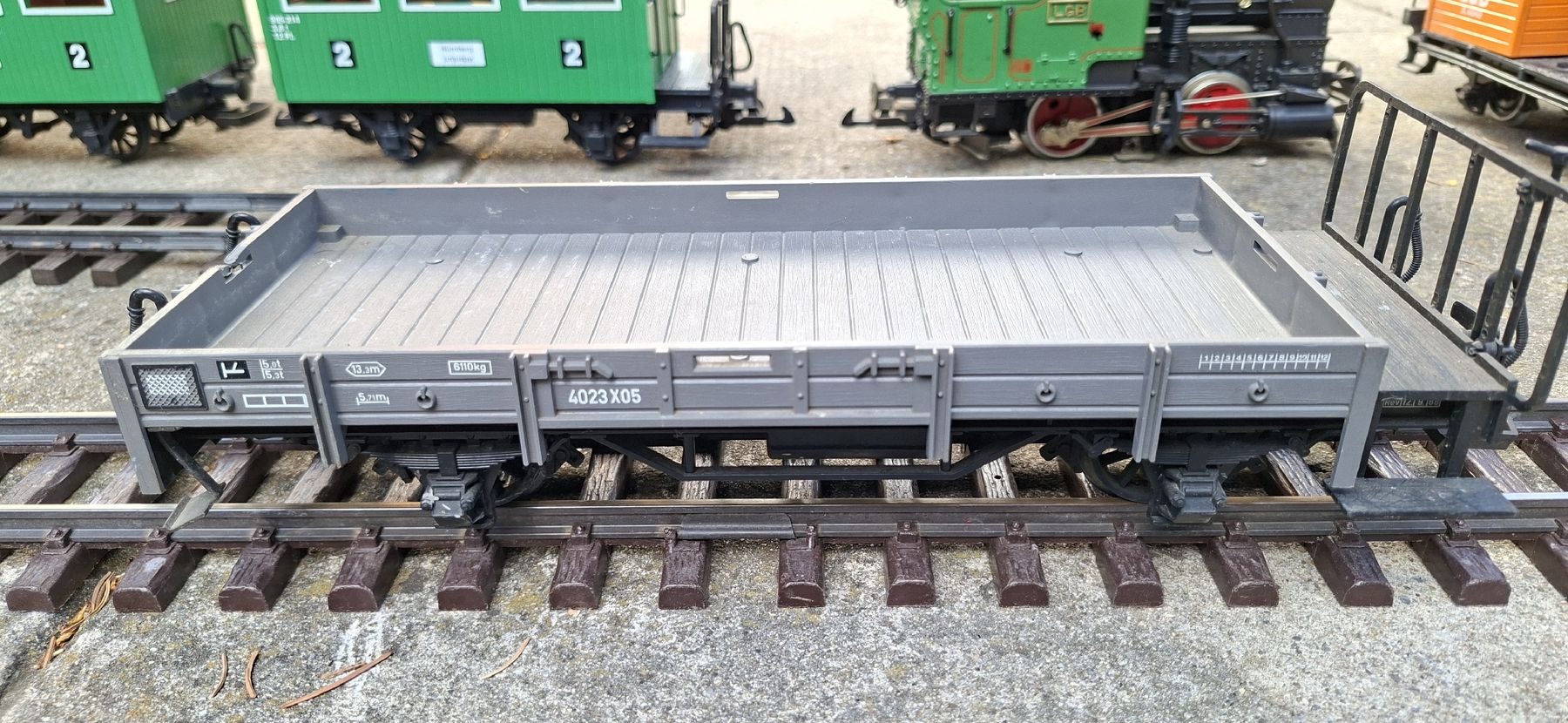 LGB Modellini di ferrovie: LGB Flachwagen 4023 X05 – Usato da Münsingen venduto da wd65 1