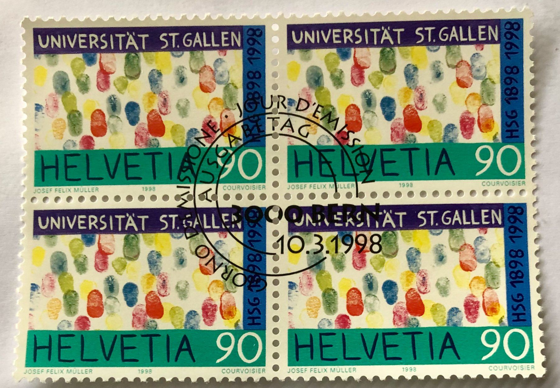 Tutti i francobolli: 4 er Block Nr.942 mit Vollstempel Bern    – Usato da Aarau venduto da Billa007