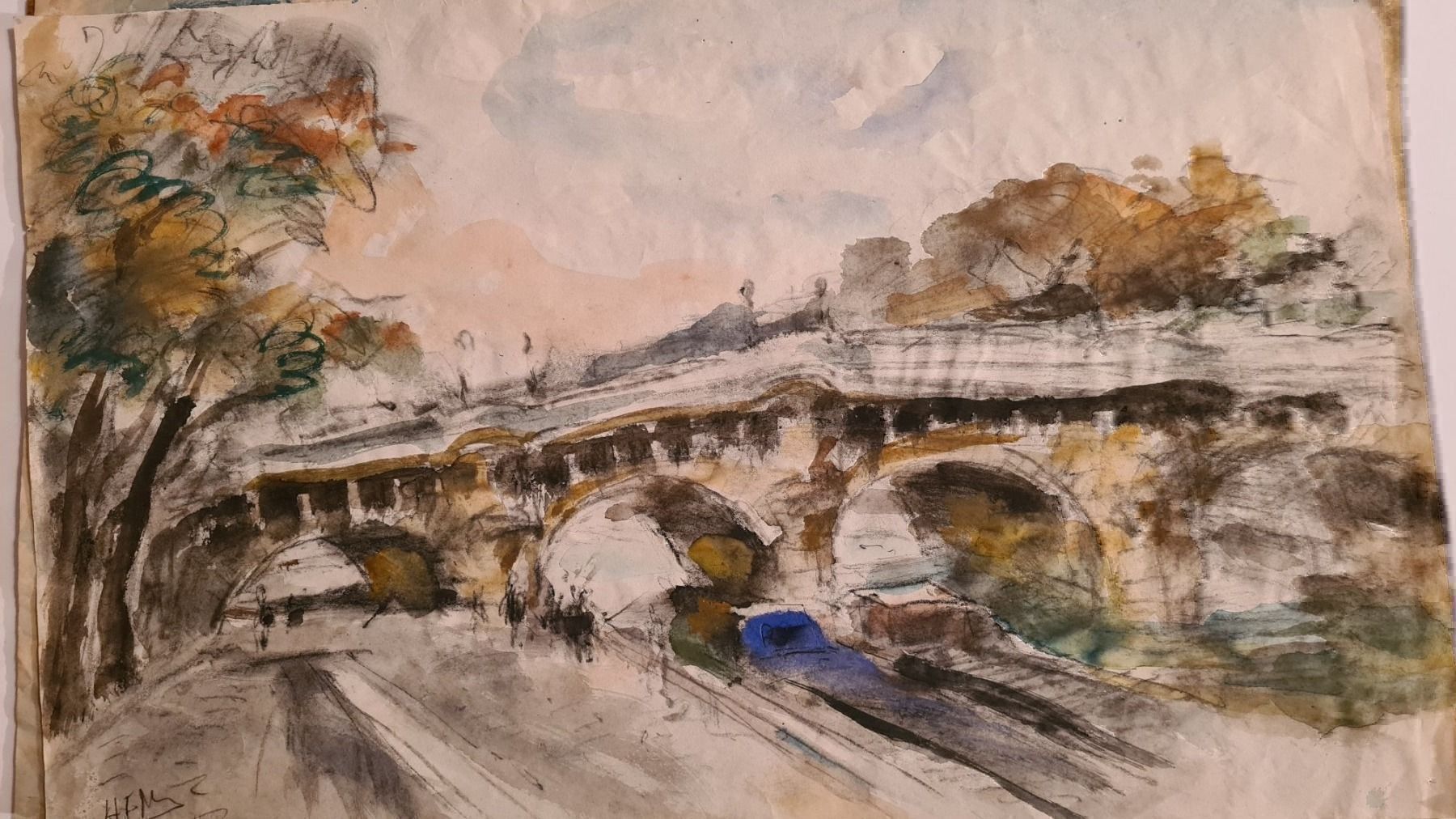 Dipinti: Herbert Meyer 1882-1960 Orig. Aqu. Paris – Usato da Emmenbrücke venduto da Kunstankaufverkauf9 3