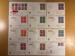 73 adressierte FL FDC-Briefe, Einzelmarken, Sätze, 4er-Block