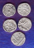 India coins 5 stück dick münzen silber