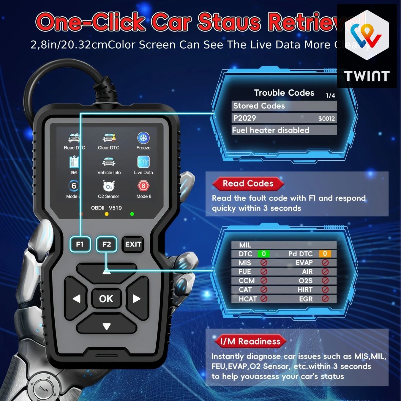 Tutti gli attrezzi: Scanner Auto OBD2/EOBD V519 - Diagnostic Rapide et Précis – Nuovo e nell'imballaggio originale da Saignelégier venduto da novamarket 3