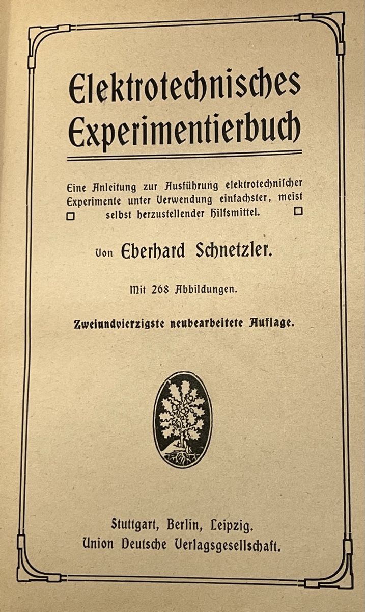 Libri: Elektrotechnisches Experimentierbuch 1920 Jugendstil Technik – Nuovo (secondo la descrizione) da Oberhofen Thun'see venduto da SwissTreasure 4