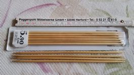 10 Stricknadeln 4 mm 20cm Holzoptik neuwertig