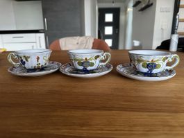 Lot Vintage 3 Tasses & 4 Soucoupes CACF FAENZA Garofano