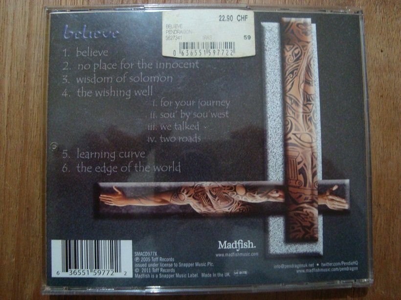 CD: PENDRAGON   Believe – Usato da Othmarsingen venduto da Smallsoldier 1
