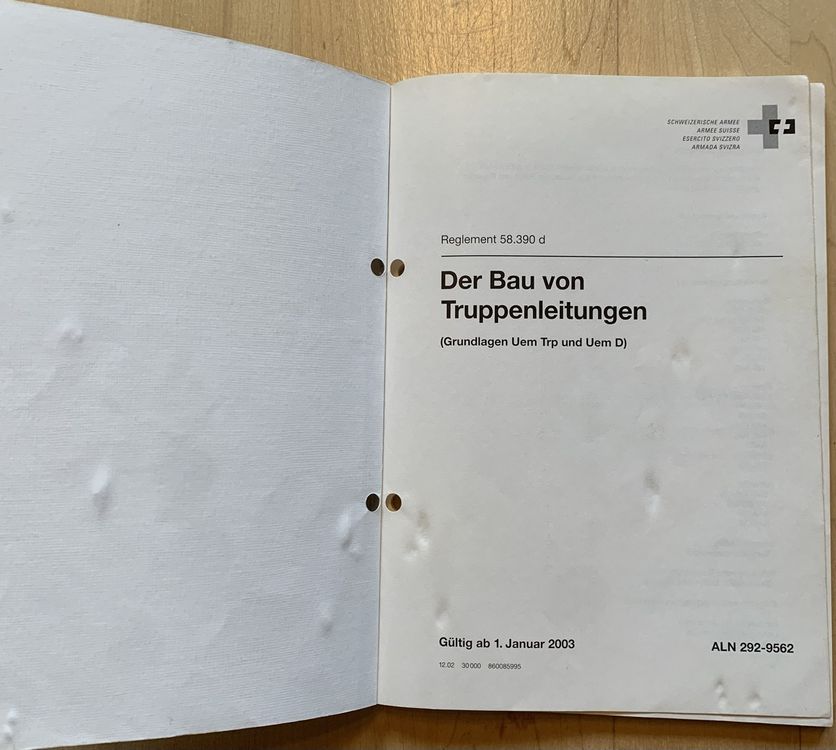 Reglement 58.390d Der Bau von Truppenleitungen 2
