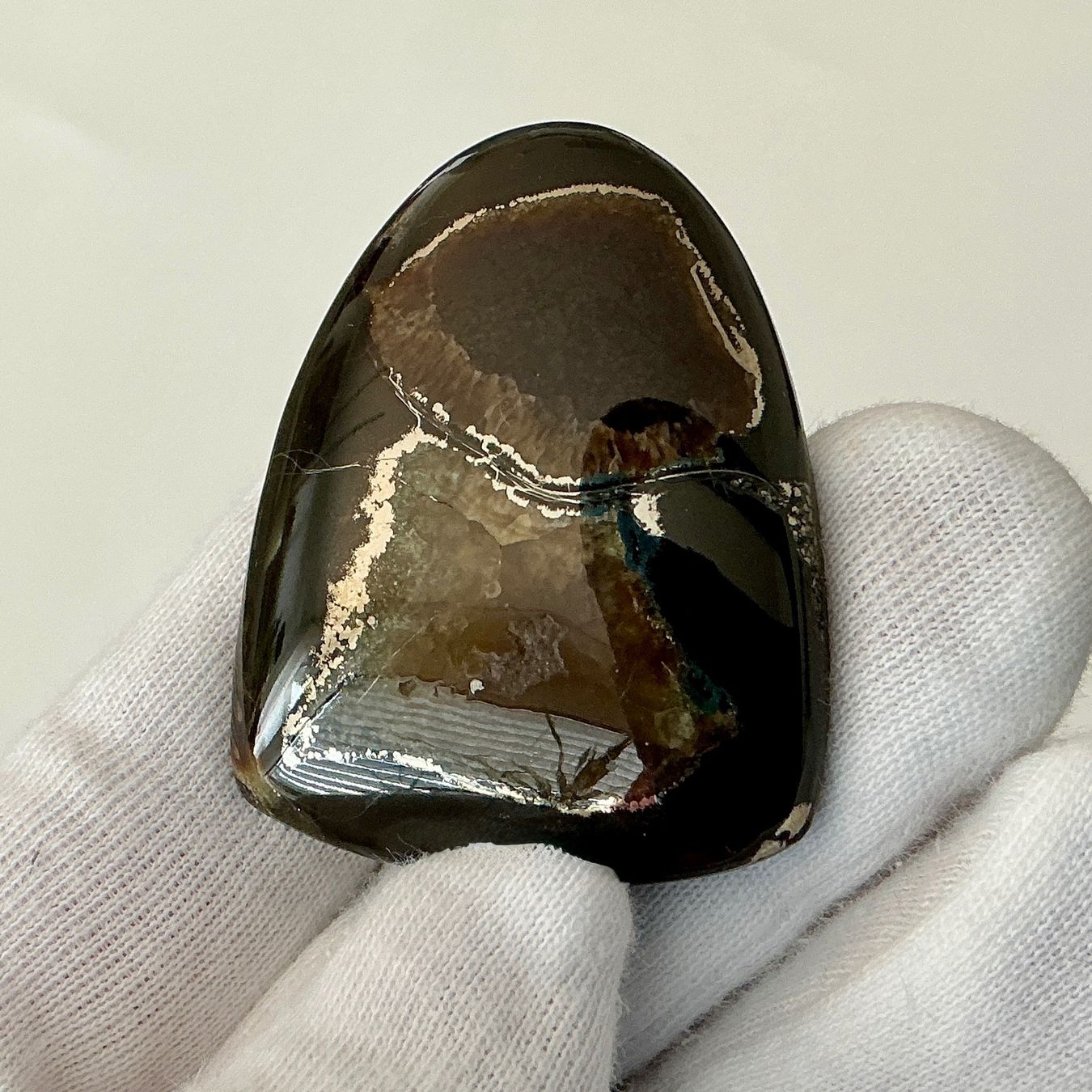 Minerali & Pietre curative: Ein seltener Simbircit mit natürlichem Pyrit. Cabochon – Nuovo e nell'imballaggio originale da Geroldswil venduto da Lilleke 3