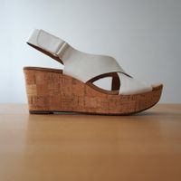 Keilsandale Clarks, weiss, Grösse 42