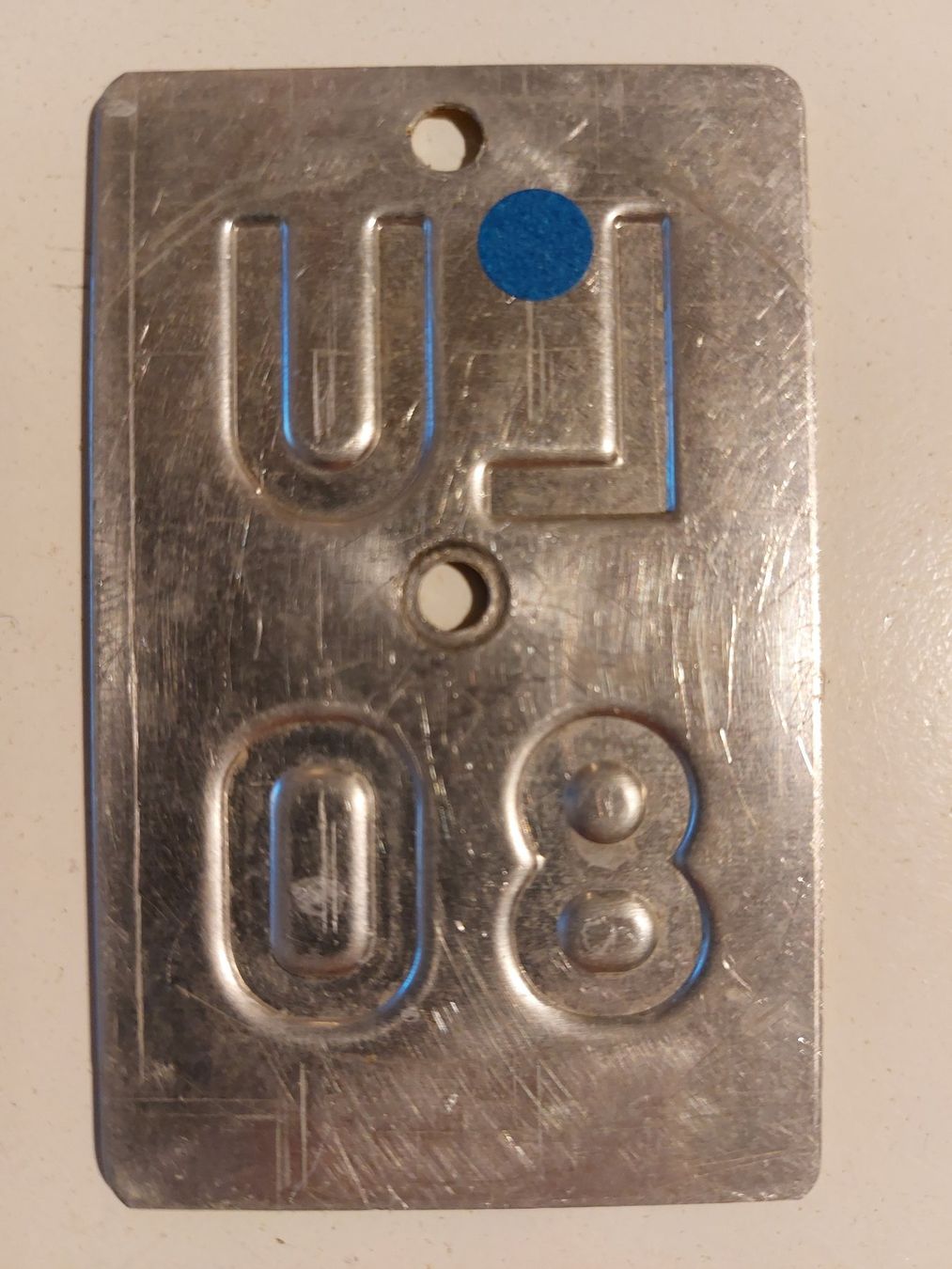 Sachs Insegne: Velonummer LU 80 Mofanummer gelb Plaque Mofa – Usato da Schenkon venduto da Uhu007 1