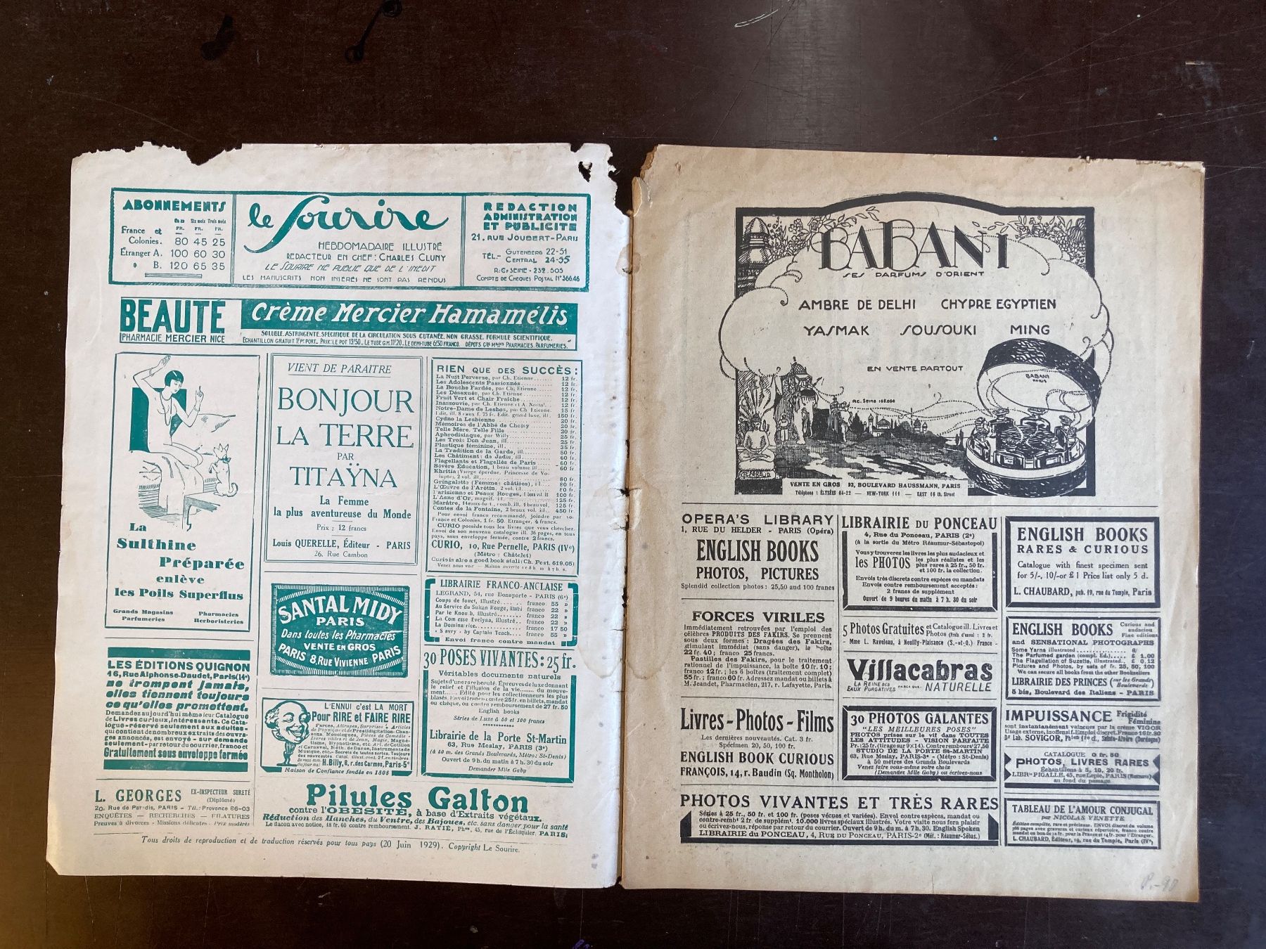 Riviste & Magazine: LE SOURIRE ALTE ZEITSCHRIFT – Usato da Luzern venduto da felicebruno 1
