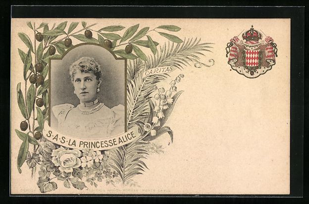 Cartoline postali: AK La Princesse Alice von Monaco, Wappen – Usato da Berlin venduto da bartko-reher