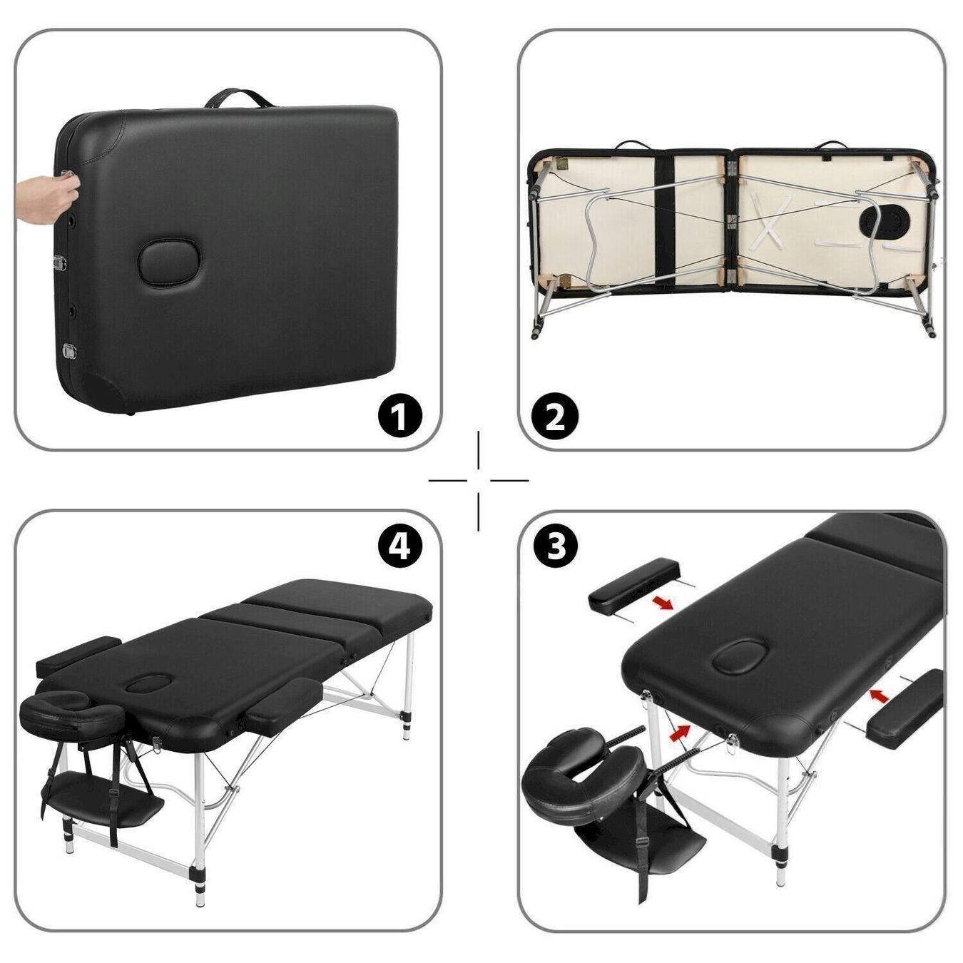 Dispositivi per massaggi: Yaheetech Massageliege Alu 3 Zonen – Nuovo e nell'imballaggio originale da Bottighofen venduto da zaap 1