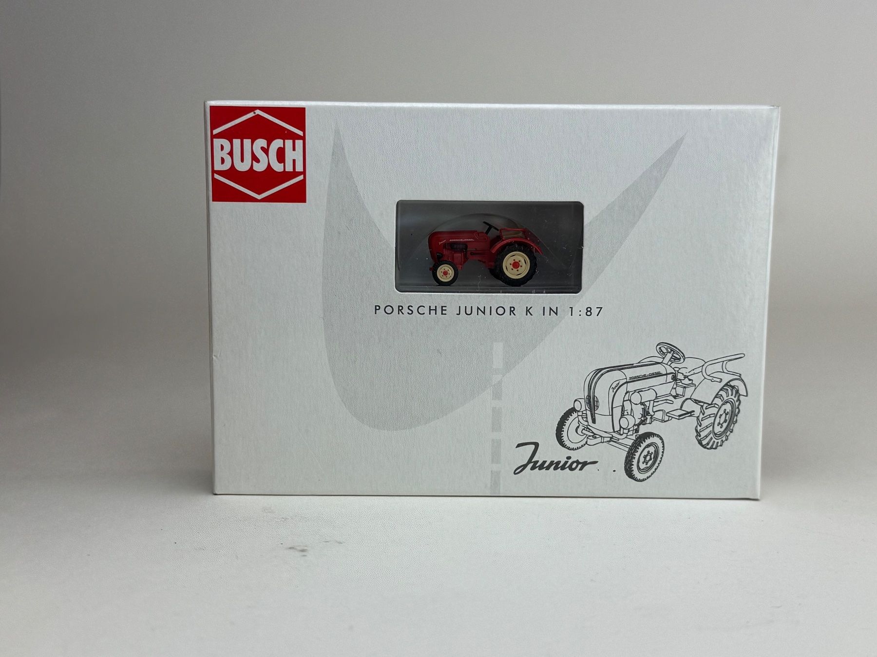 Busch Modellini d'auto: CH- Busch Porsche Schlepper rot – Usato da Elm venduto da Wikmtz