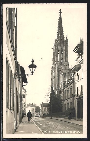 Cartoline postali: Basel, St. Elisabethen, Strassenpartie – Usato da Berlin venduto da bartko-reher
