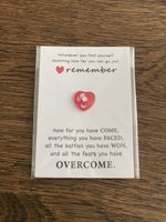 Herz rot mit Spruch "remember" neu Geschenk Epoxid Distanz