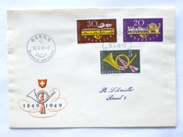 illustr. FDC ital., kpl. Satz 100J Eidg. Post, BERNA 16.V.49